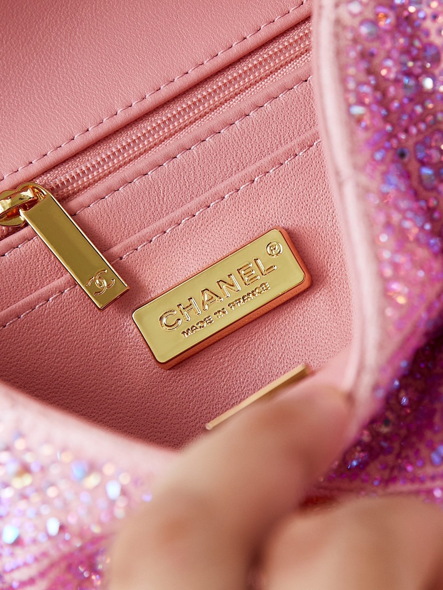 24b mini flap bag  20cm pink lambskin silver purple diamond mysite