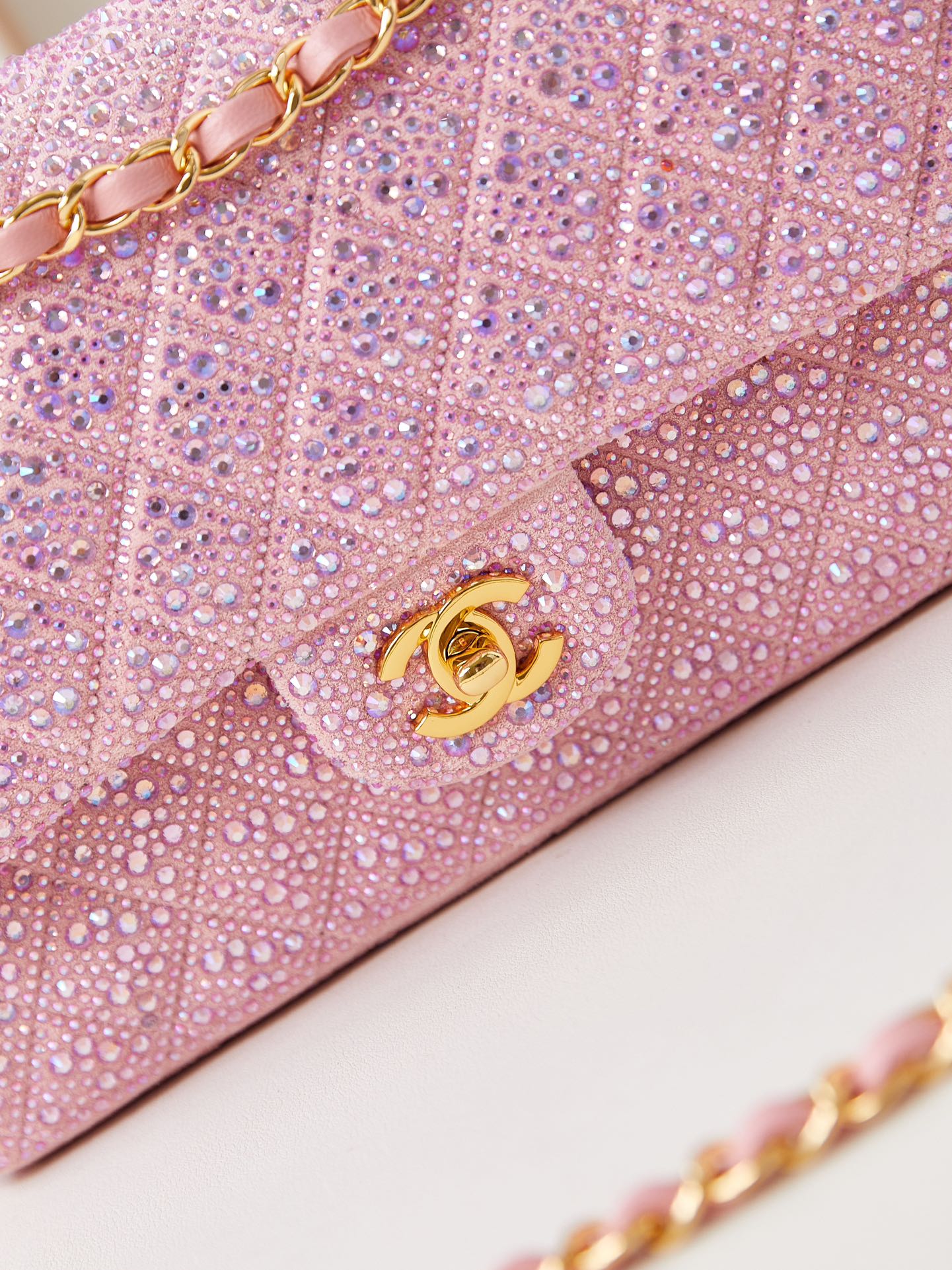 24b medium flap bag 25cm pink lambskin silver purple diamond mysite