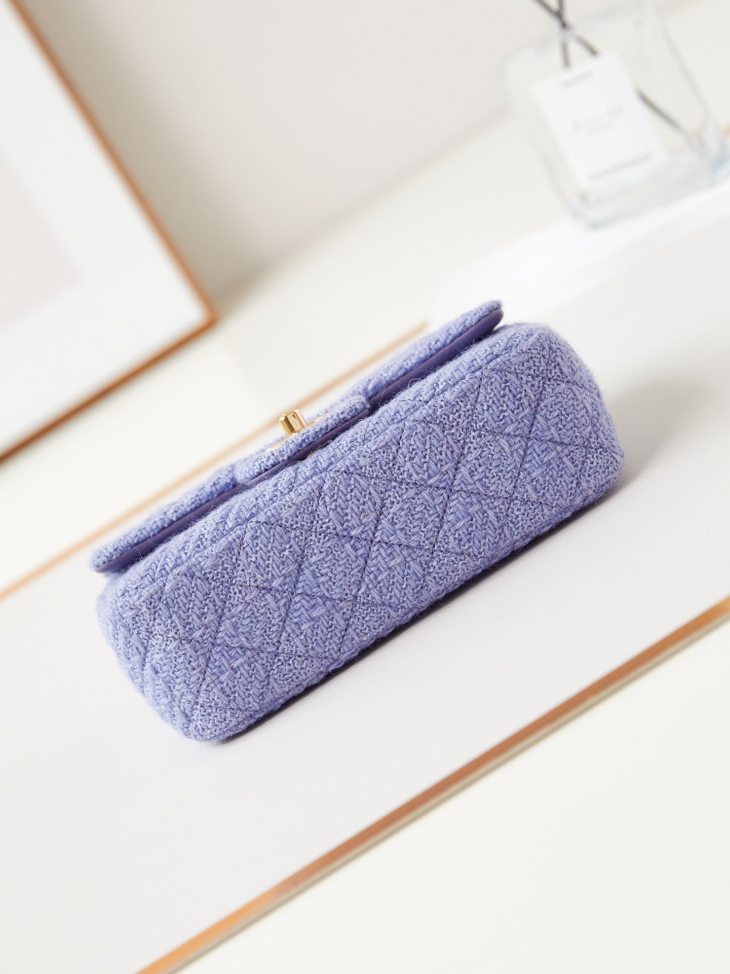 24p small flap bag 20cm purple blue tweed gold hardware mysite