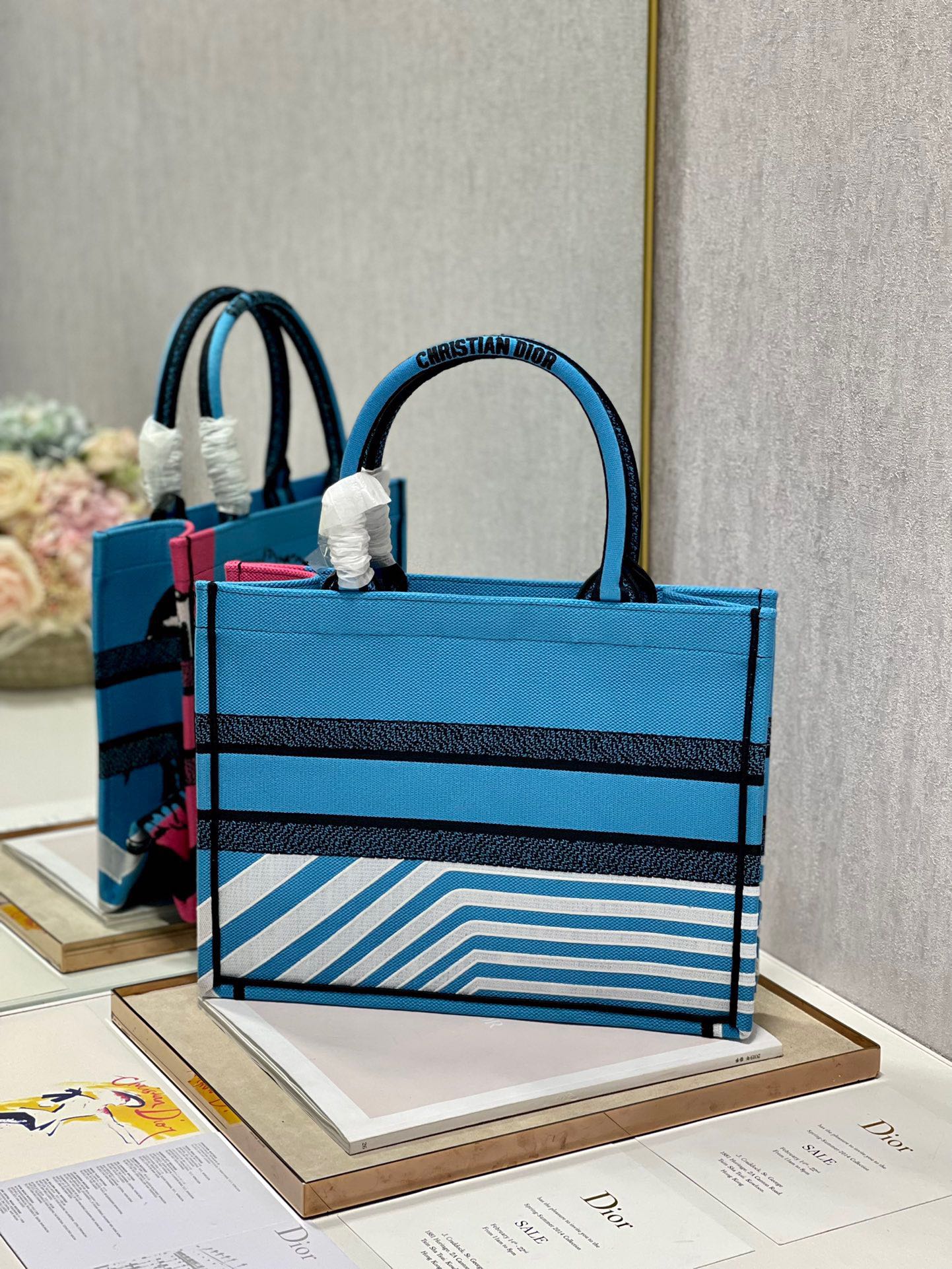 CD Zebra Book Tote Bag Blue Canvas 336519 mysite