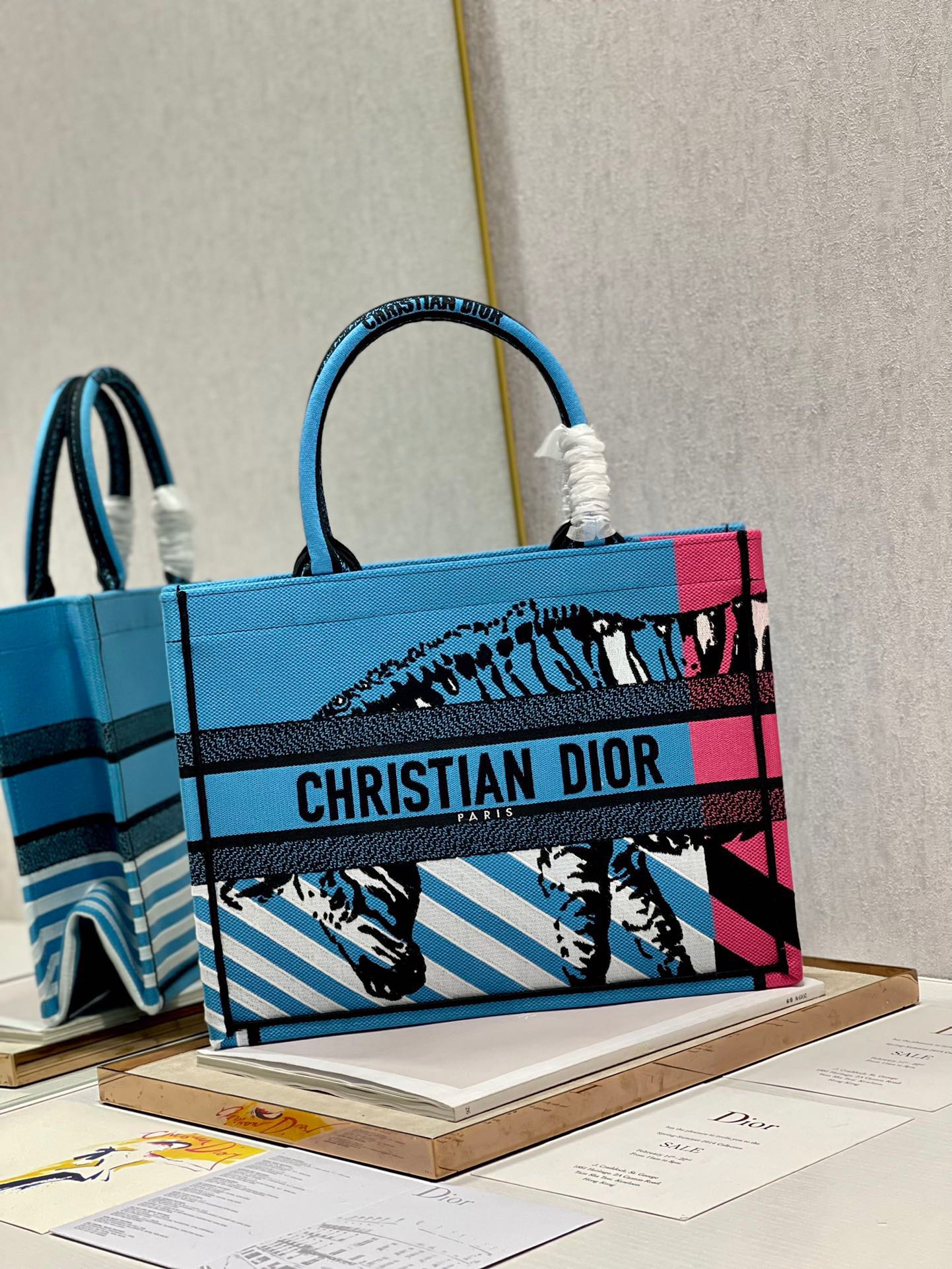 CD Zebra Book Tote Bag Blue Canvas 336519 mysite