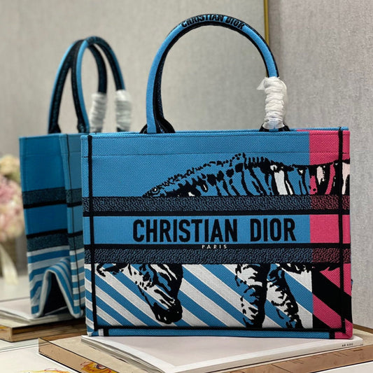 CD Zebra Book Tote Bag Blue Canvas 336519 mysite