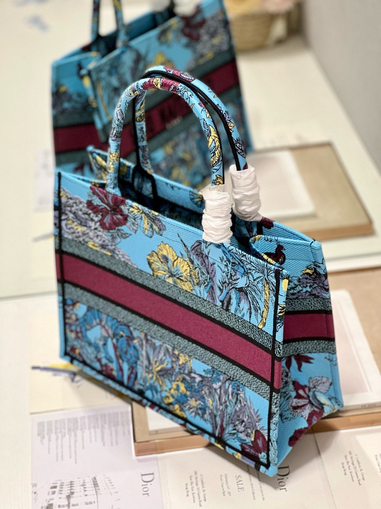 CD Elephant Blue Book Tote 36cm Bag Canvas 336549 mysite