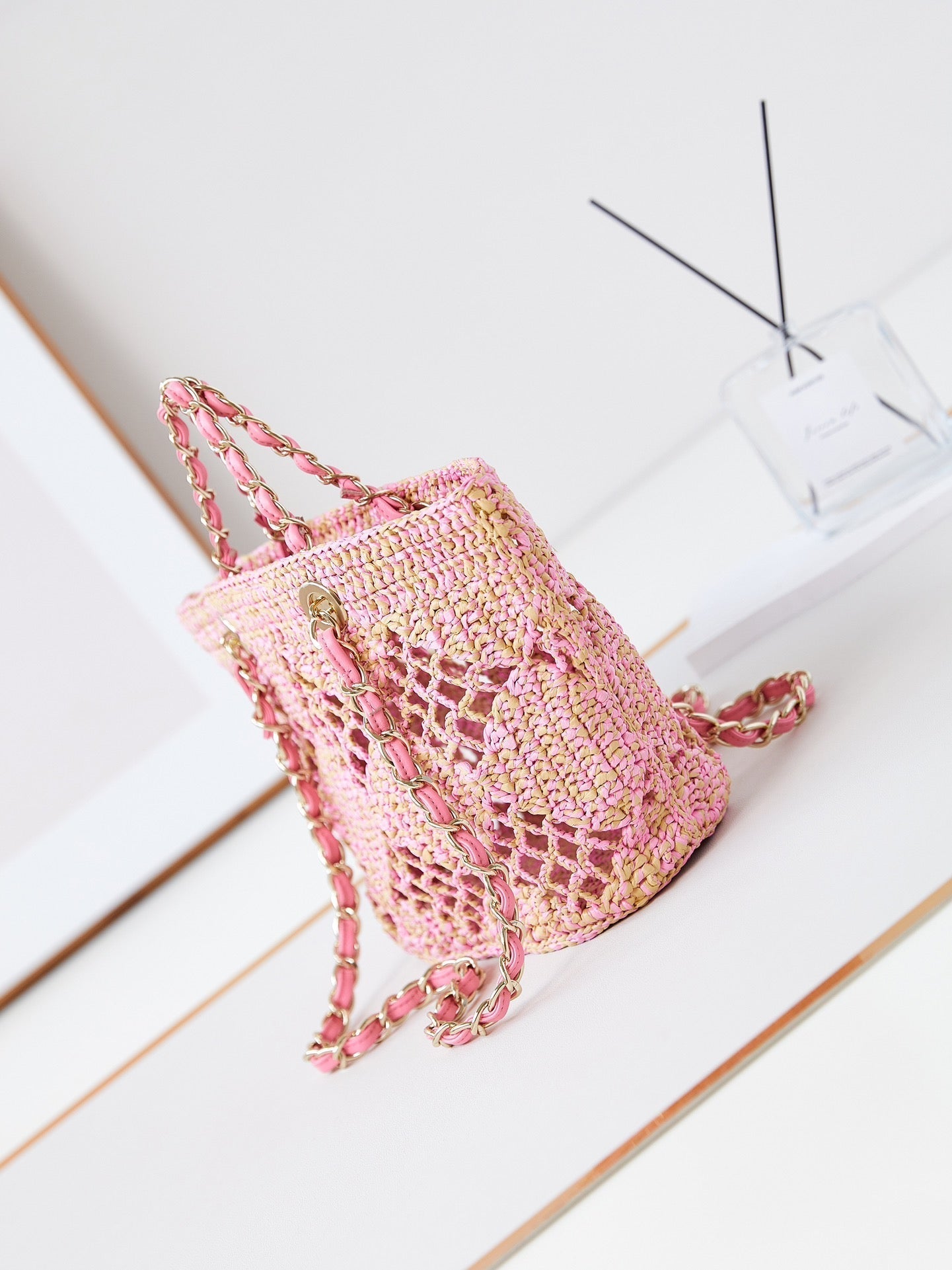 cc coco beach bag 32cm pink raffia mysite