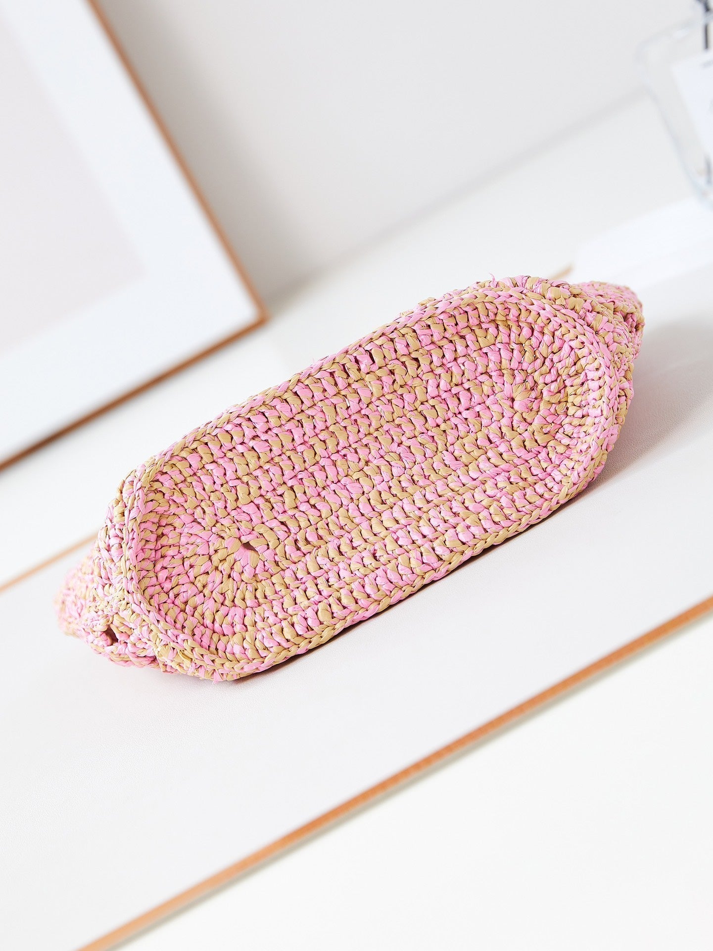 cc coco beach bag 32cm pink raffia mysite