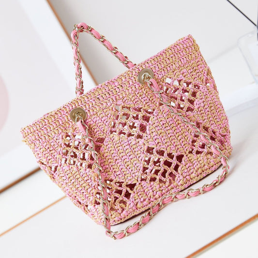 cc coco beach bag 32cm pink raffia mysite