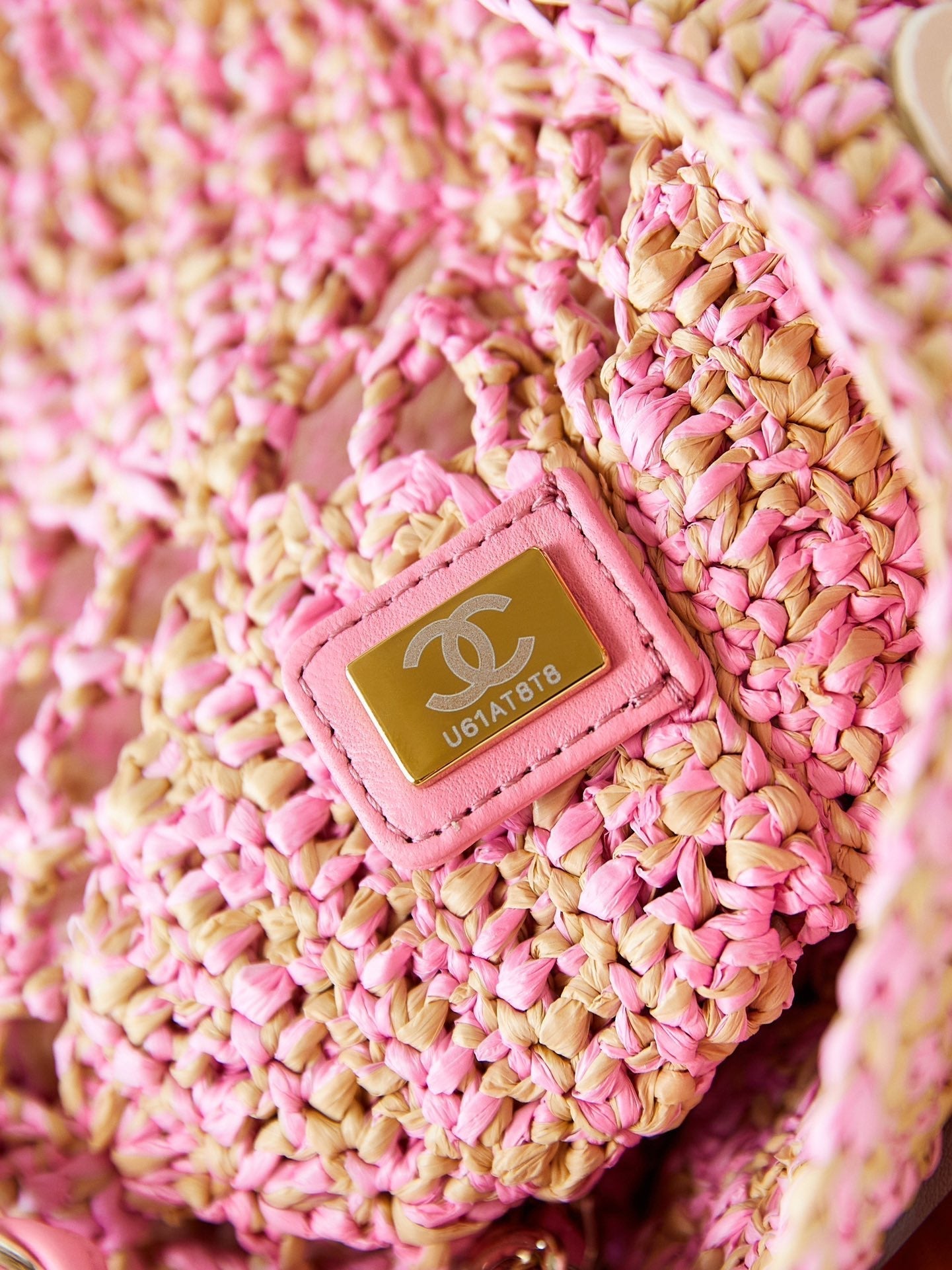 cc coco beach bag 32cm pink raffia mysite