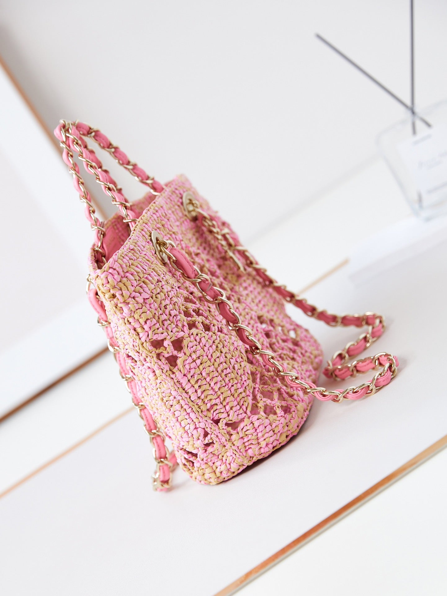cc coco beach bag 32cm pink raffia mysite
