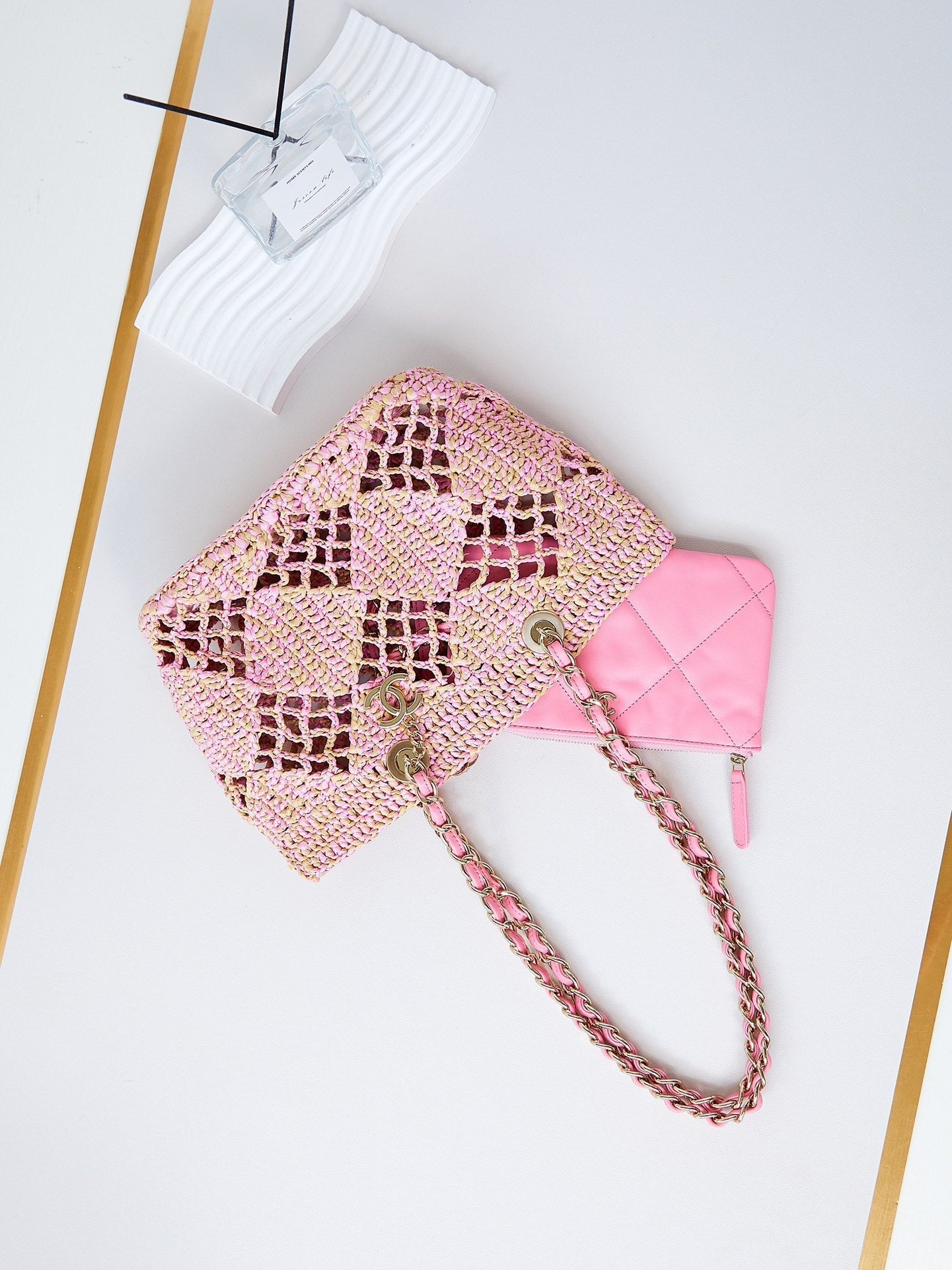 cc coco beach bag 32cm pink raffia mysite