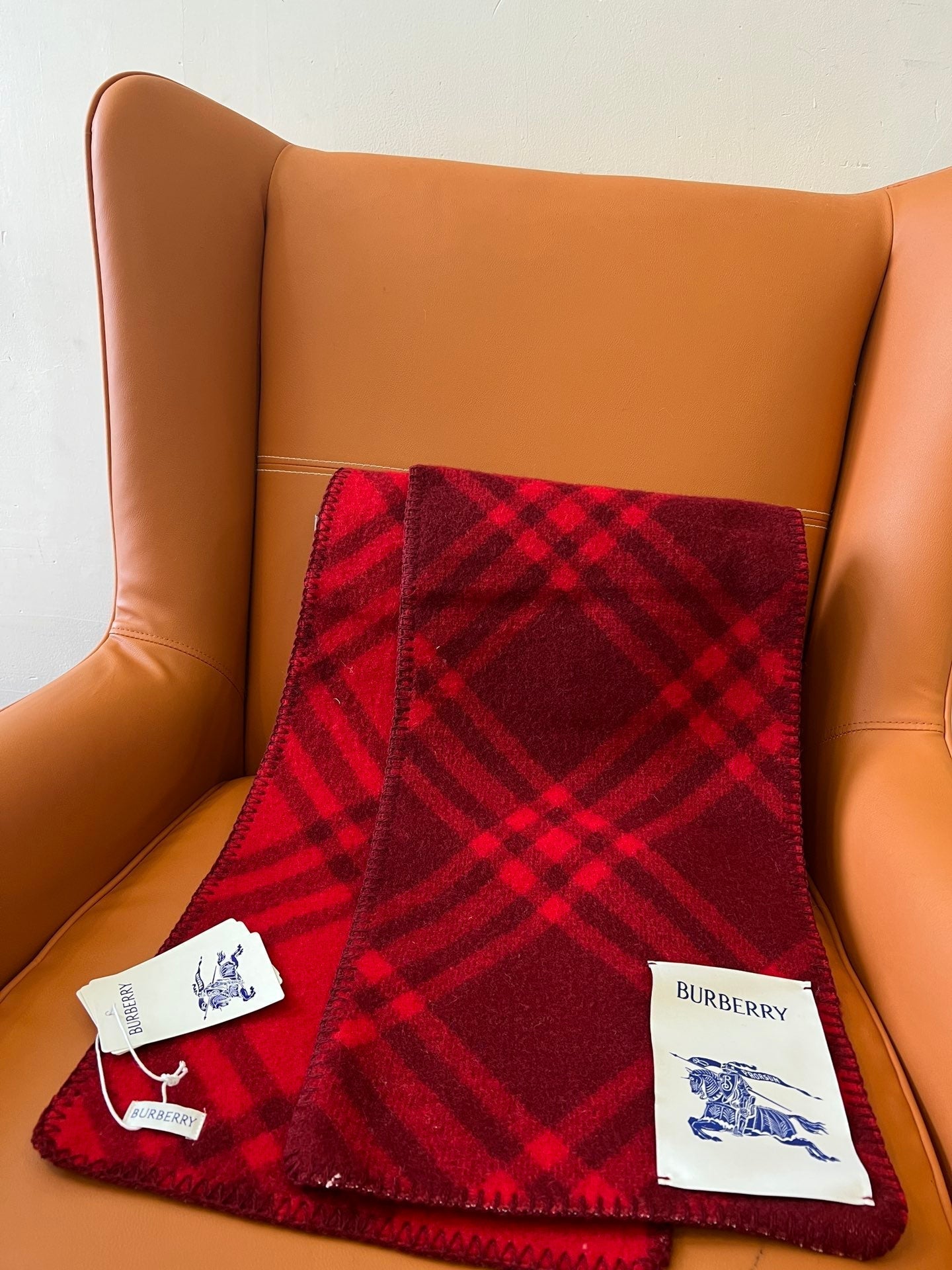 CHECK WOOL 182 CM SCARF GARNET RED 405045 mysite