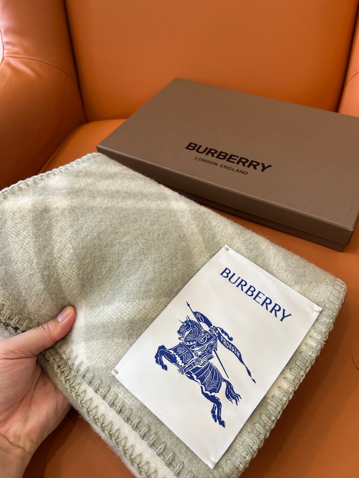 CHECK WOOL 182 CM SCARF PASTEL GRAY 405047 mysite