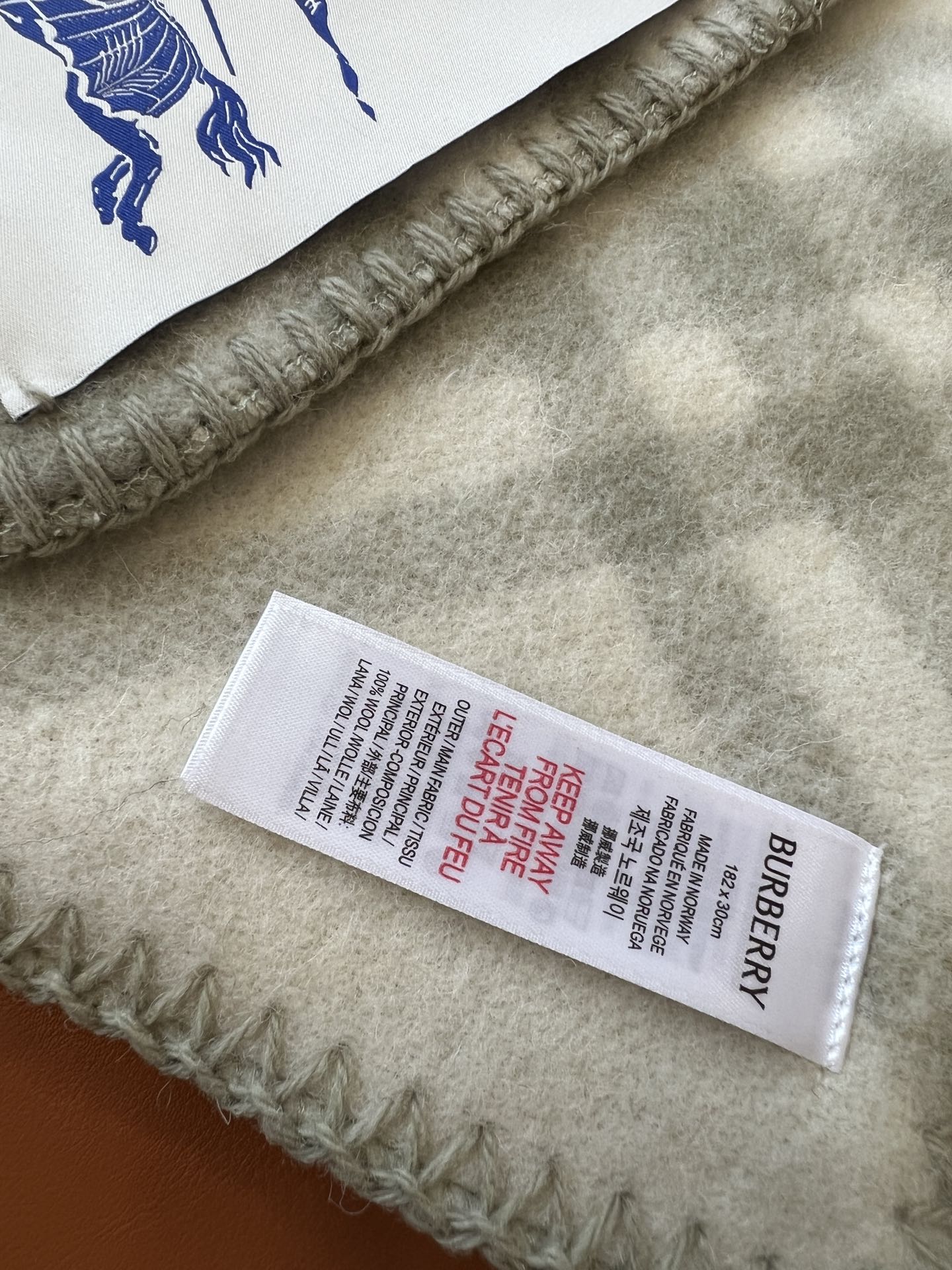 CHECK WOOL 182 CM SCARF PASTEL GRAY 405047 mysite