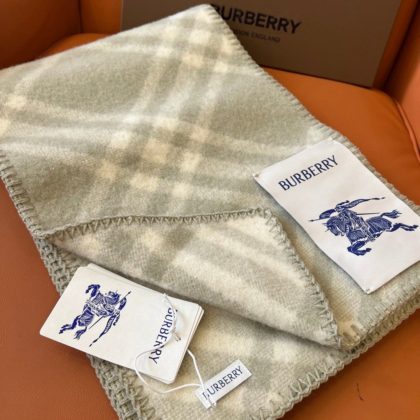 CHECK WOOL 182 CM SCARF PASTEL GRAY 405047 mysite