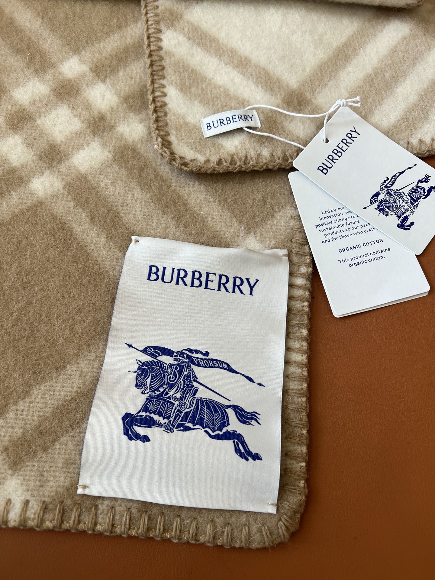 CHECK WOOL 182 CM SCARF CAMEL BROWN 405051 mysite