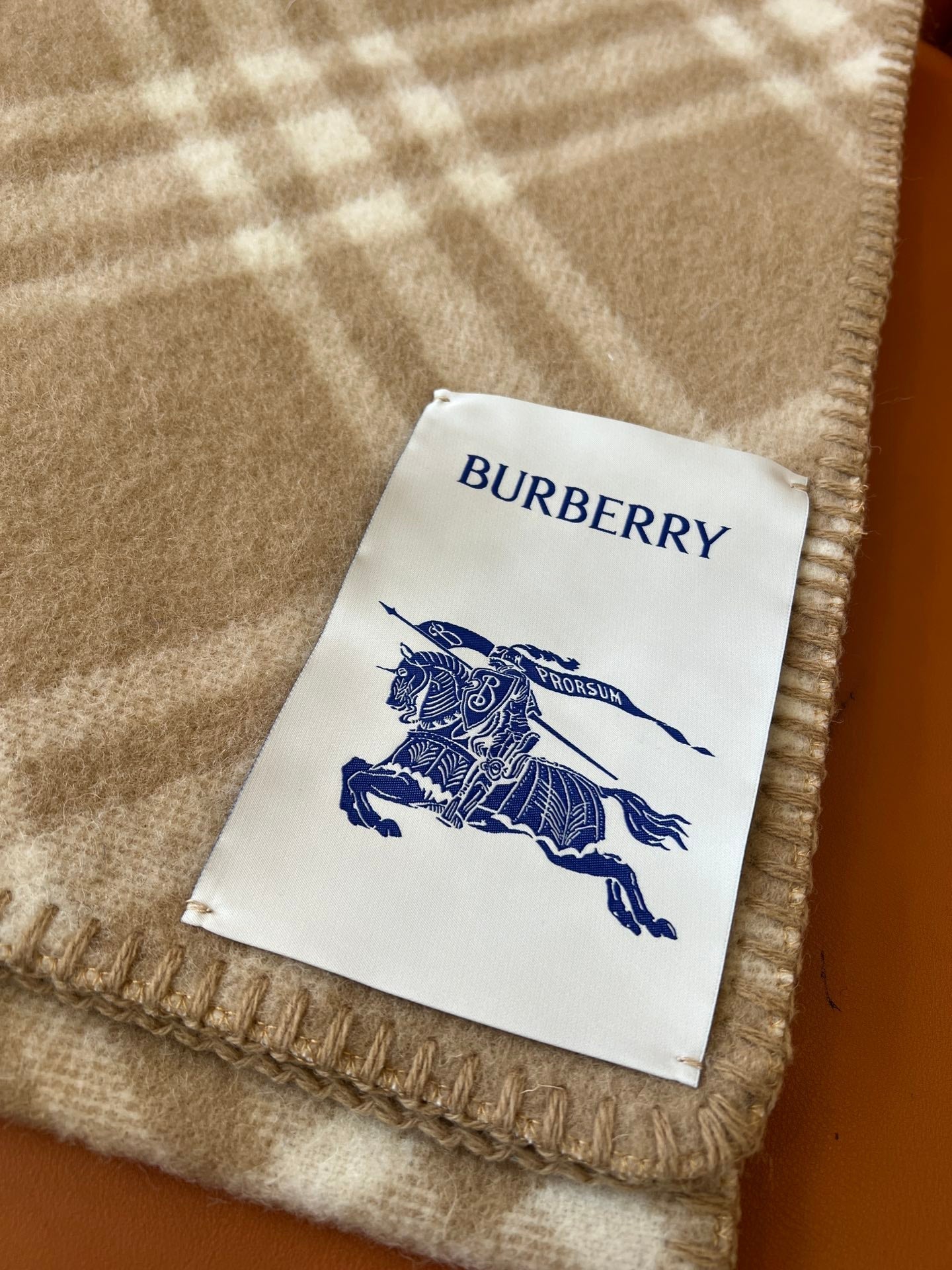 CHECK WOOL 182 CM SCARF CAMEL BROWN 405051 mysite