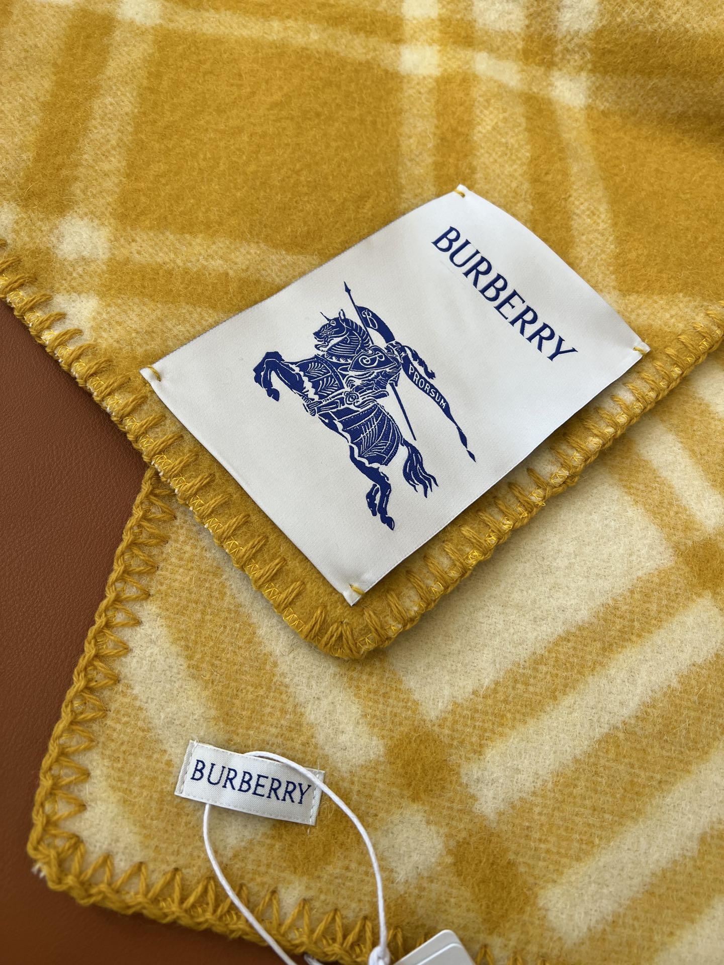 CHECK WOOL 182 CM SCARF AMBER YELLOW 405053 mysite