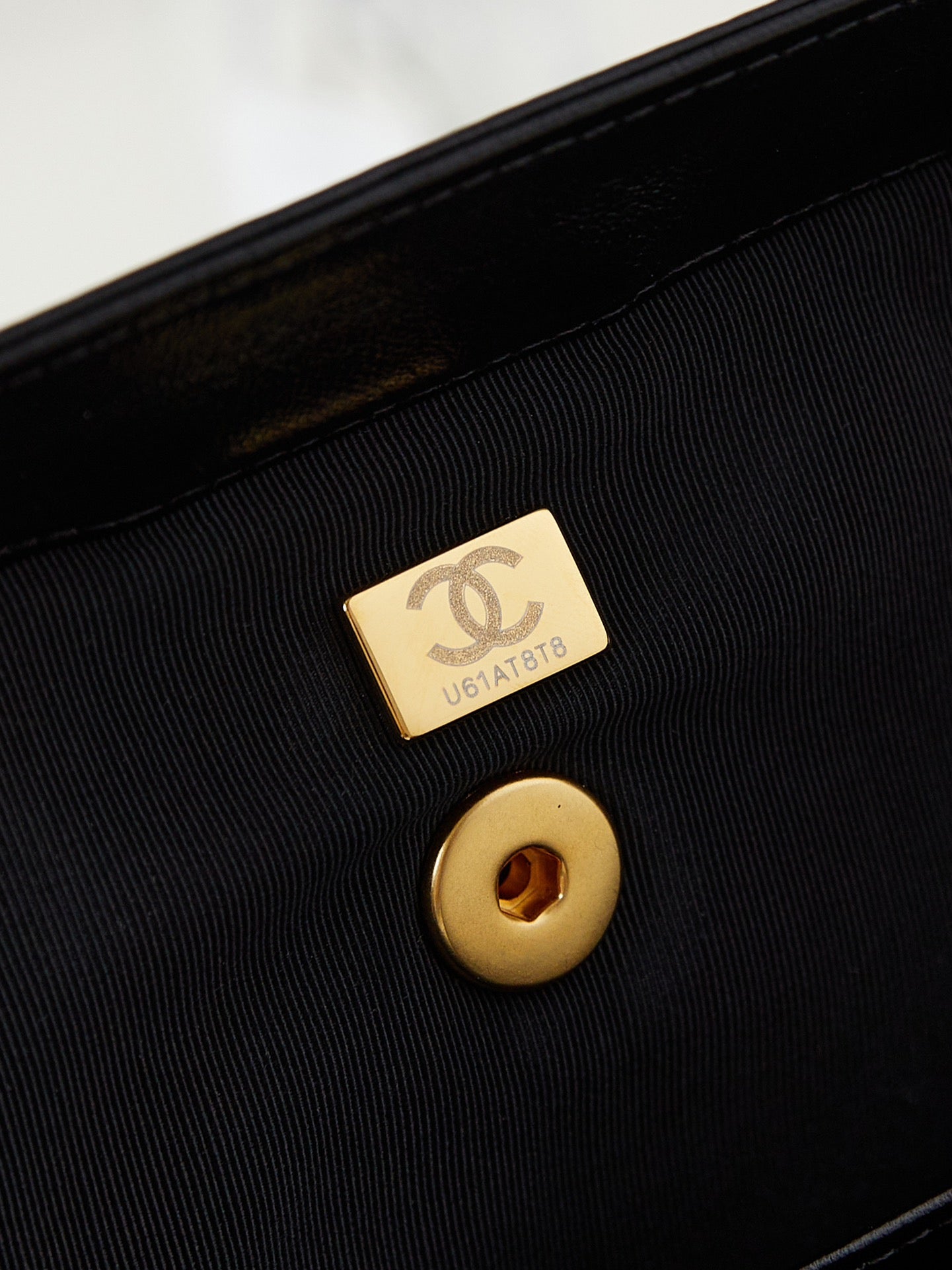 CC 24A Top Handle 23.5cm Black Wax Leather Gold Hardware 238469 mysite