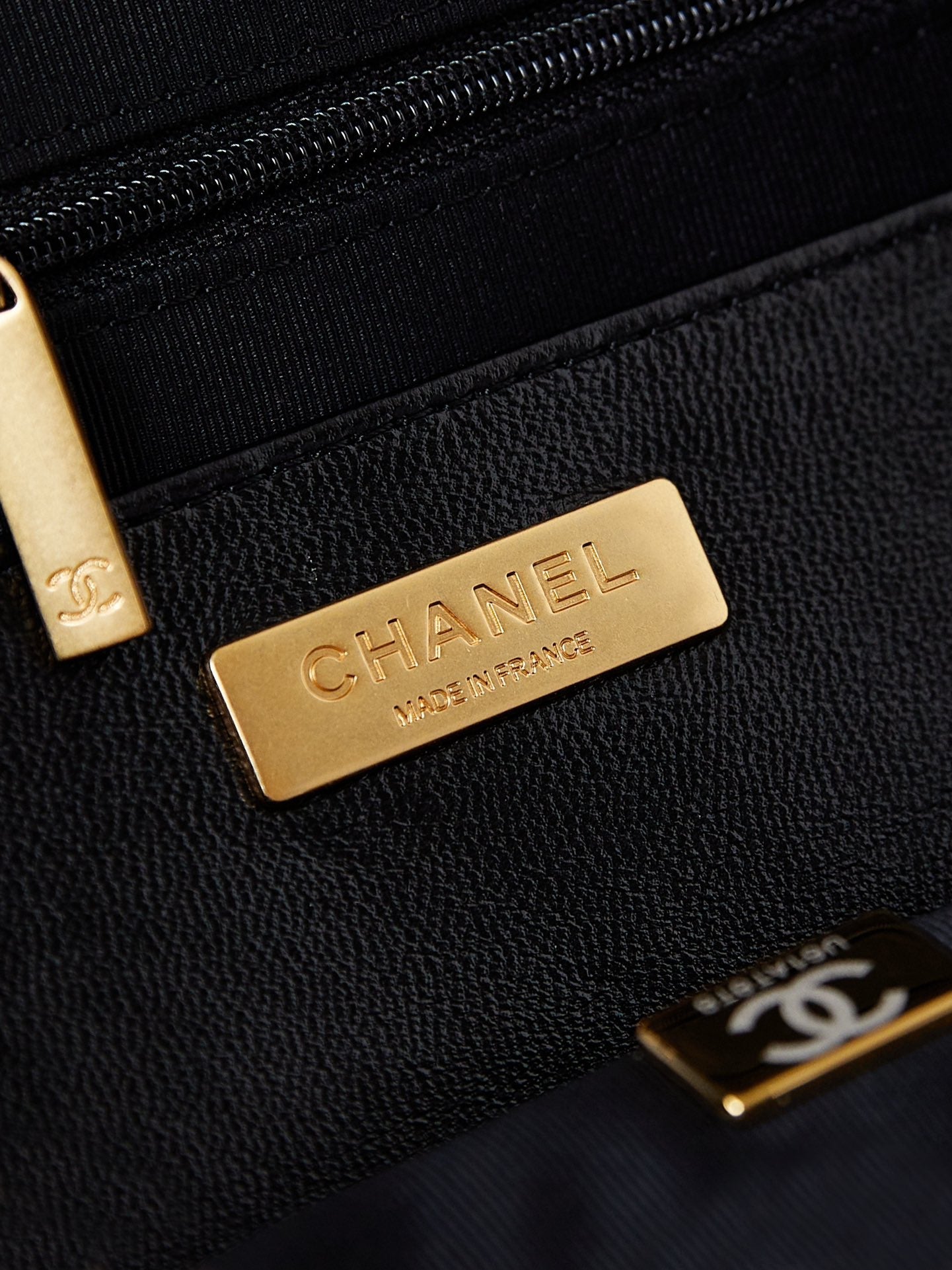 CC 24A Top Handle 23.5cm Black Wax Leather Gold Hardware 238469 mysite