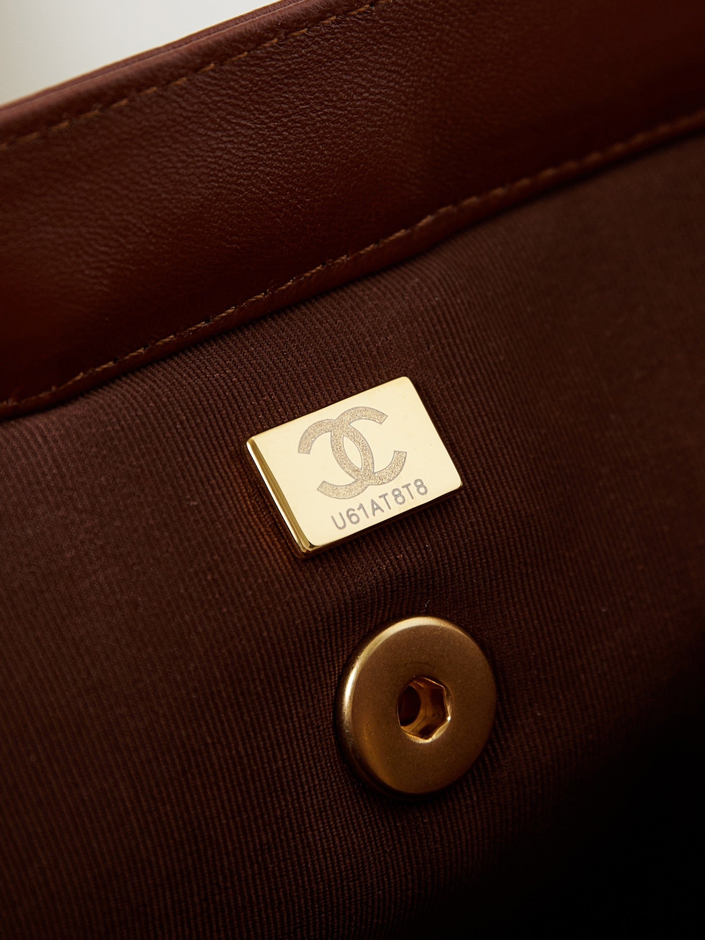 CC 24A Top Handle 23.5cm Brown Wax Leather Gold Hardware 238471 mysite