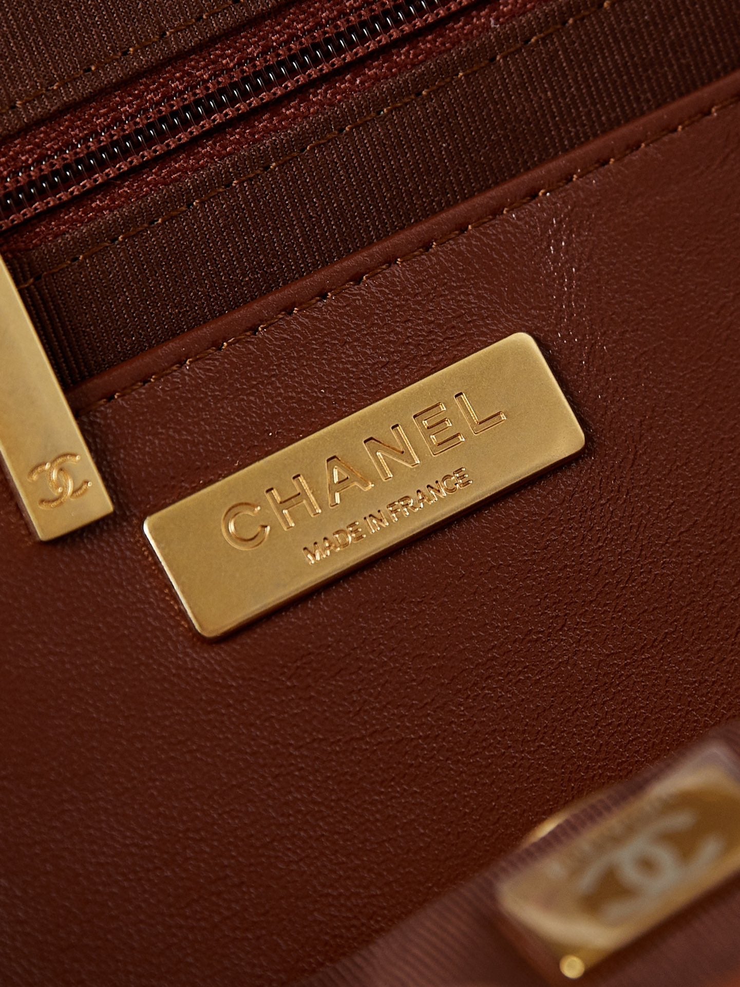 CC 24A Top Handle 23.5cm Brown Wax Leather Gold Hardware 238471 mysite