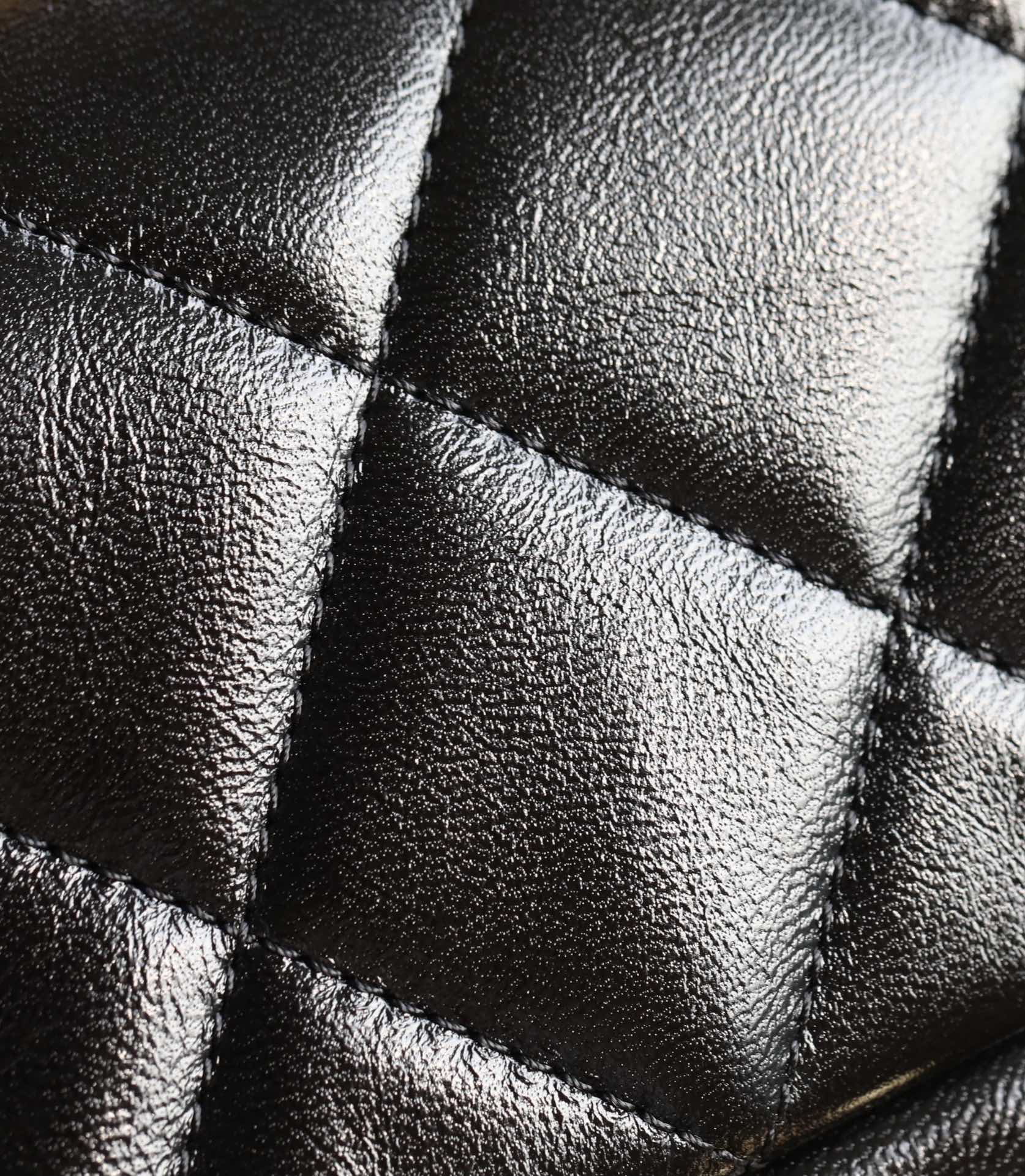 24B Mini Flap Bag With Top Handle 19cm Black Lambskin mysite