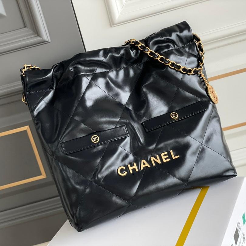 24K CC Hobo 22 Bag Black Lambskin Gold Hardware mysite