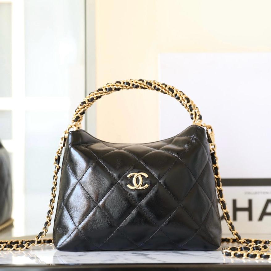 24B Cluth With Chain Black Lambskin Gold Hardware mysite