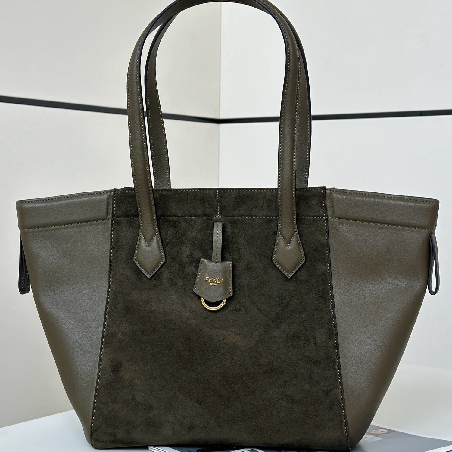 ORIGAMI MEDIUM 27 IN ARMY GREEN LAMBSKIN AND SUEDE mysite