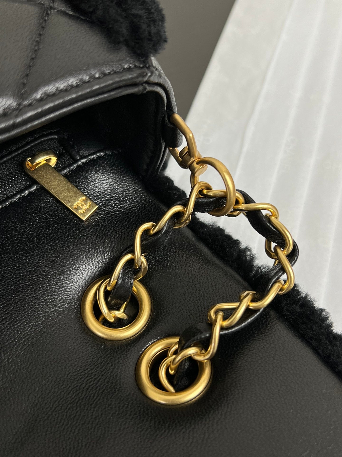 Flap Bag Small 23cm Black Sherling Lambskin Gold Hardware mysite