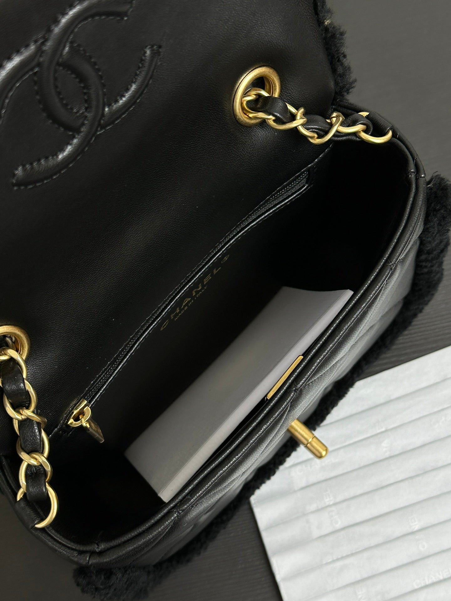 Flap Bag Mini 18cm Black Sherling Lambskin Gold Hardware mysite