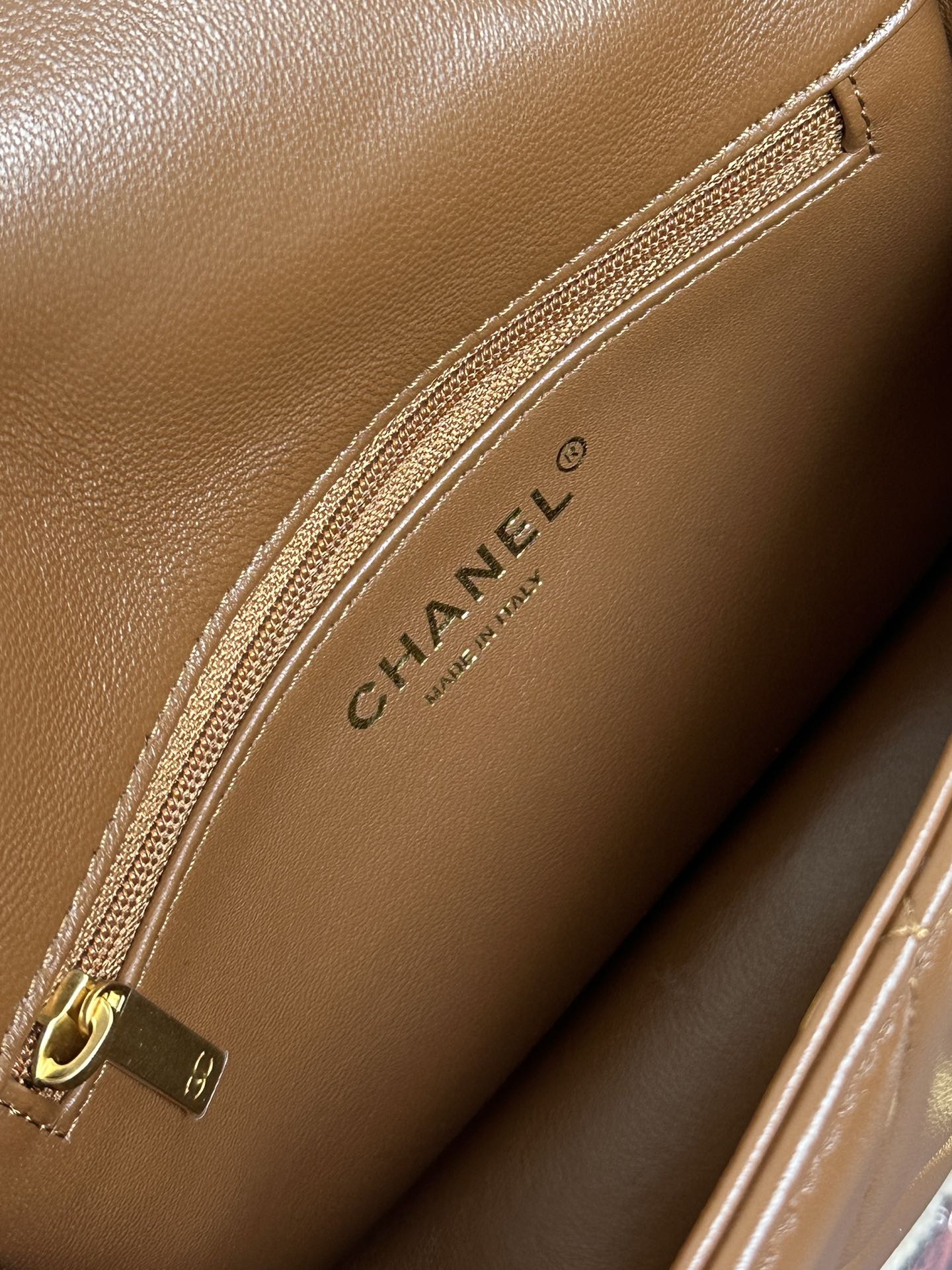 Flap Bag Mini 18cm Beige Brown Sherling Lambskin Gold Hardware mysite