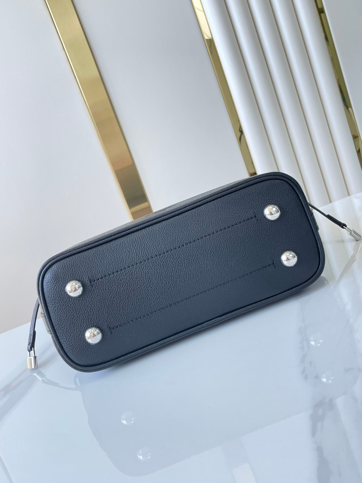 FLORE 28 IN CHARCOAL PERFORATED CALFSKIN mysite