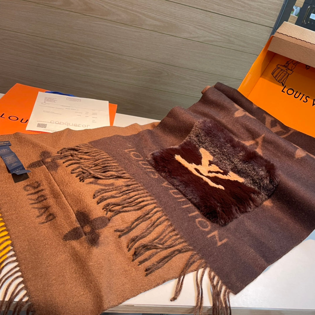 COLD REYKJAVIK SCARF 190 CM IN CHOCOLATE BROWN CASHMERE 394493 mysite