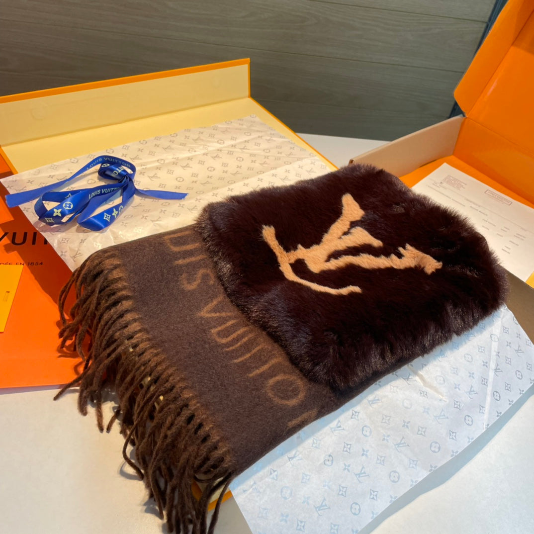 COLD REYKJAVIK SCARF 190 CM IN CHOCOLATE BROWN CASHMERE 394493 mysite