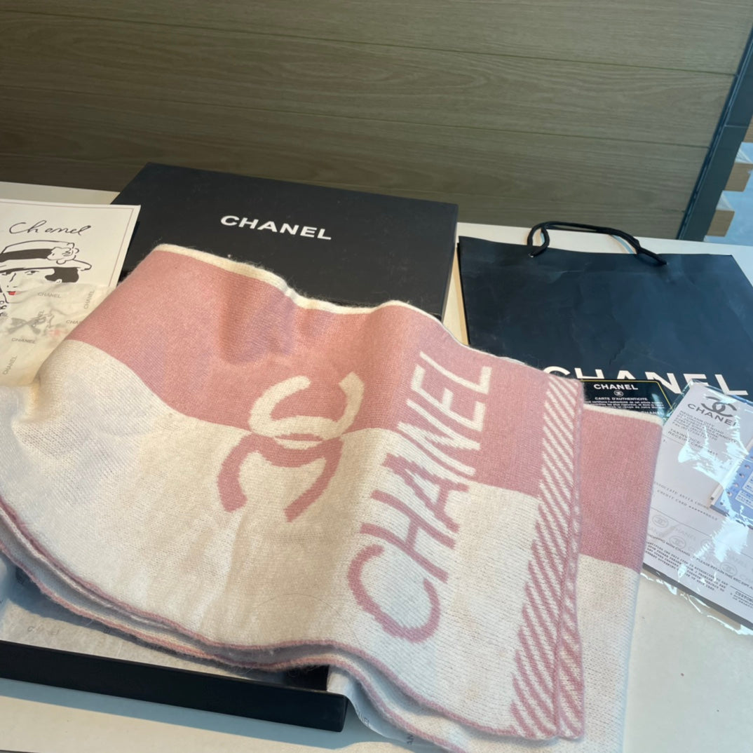 CC Scarf 180 CM In White Mix Pink Cashmere 416940 mysite