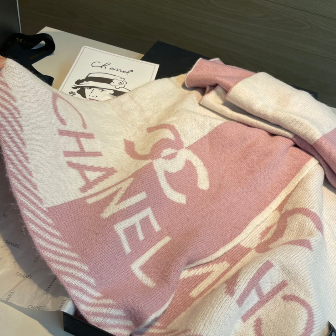 CC Scarf 180 CM In White Mix Pink Cashmere 416940 mysite