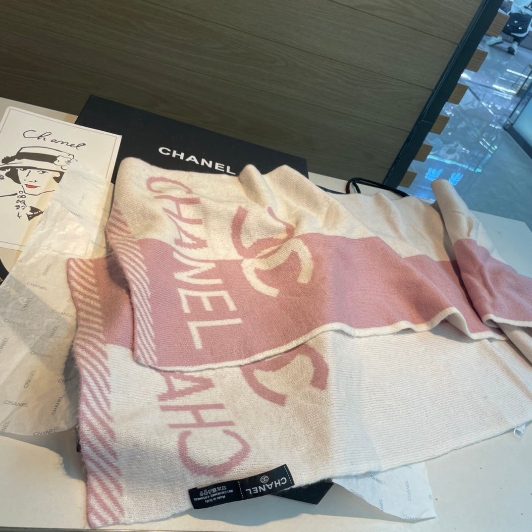 CC Scarf 180 CM In White Mix Pink Cashmere 416940 mysite