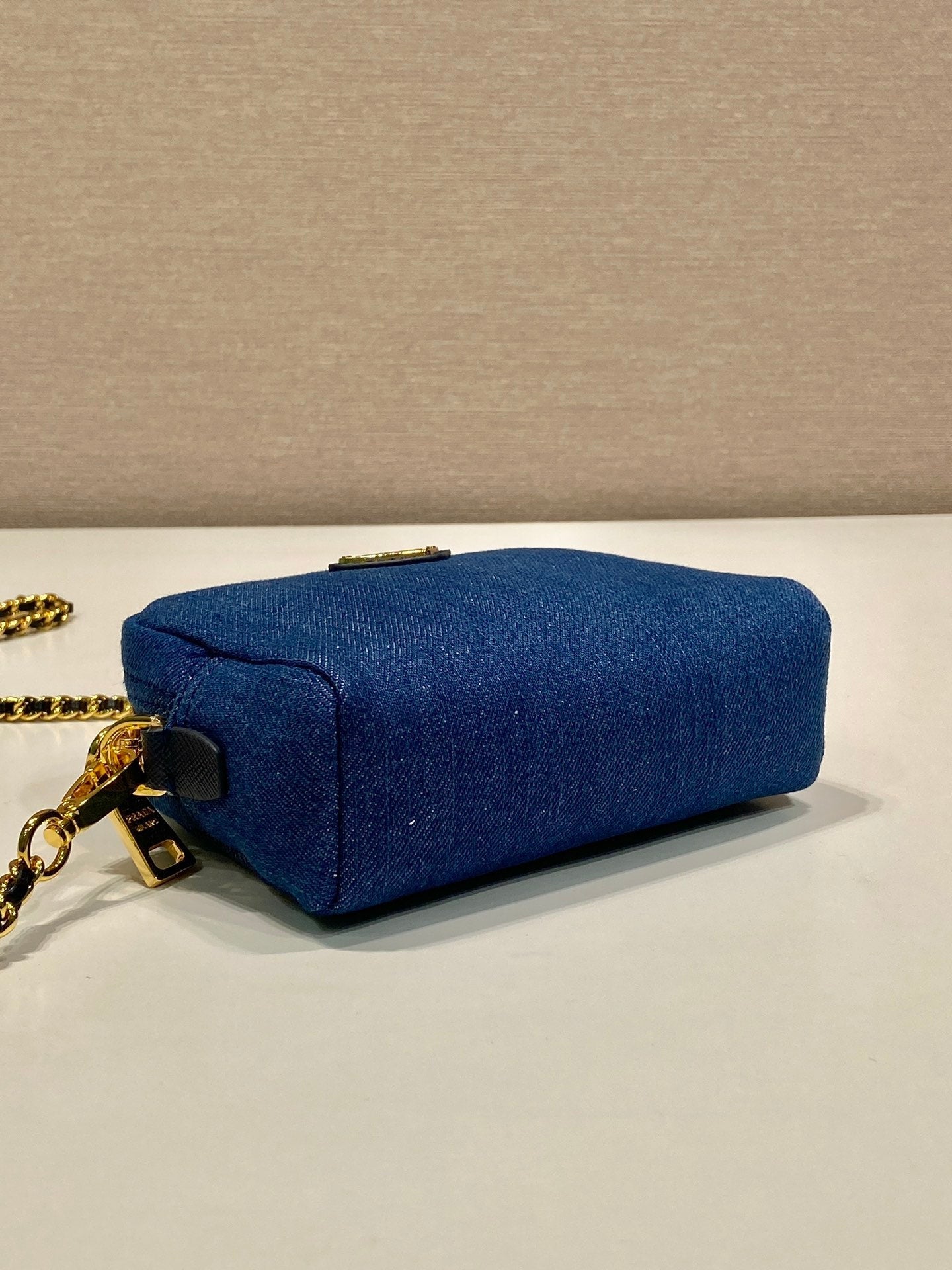 MINI BAG 14 IN AZURE BLUE DENIM GOLD HARDWARE mysite