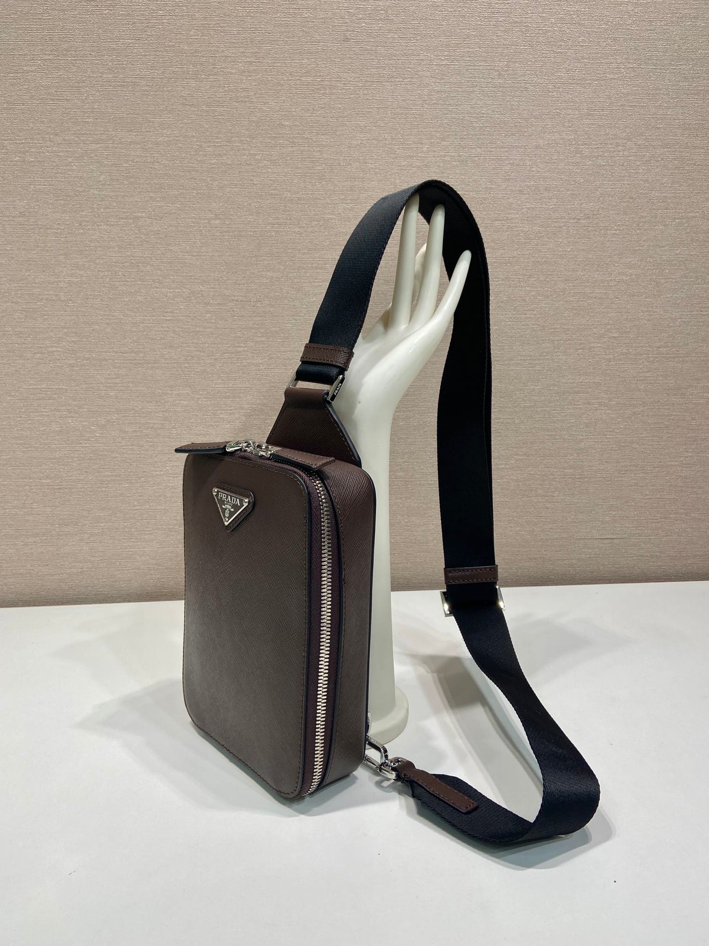 CHEST BAG 20 IN CHOCOLATE SAFFIANO LEATHER mysite