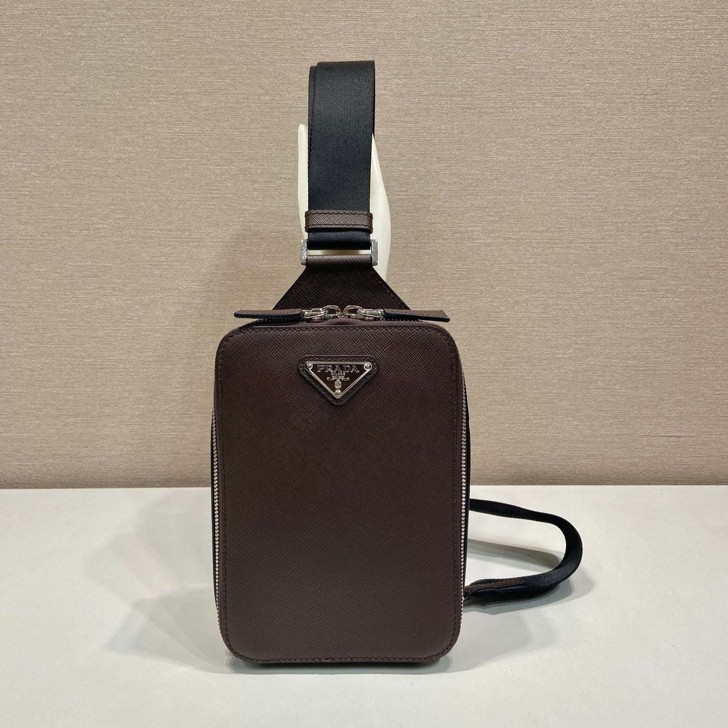 CHEST BAG 20 IN CHOCOLATE SAFFIANO LEATHER mysite