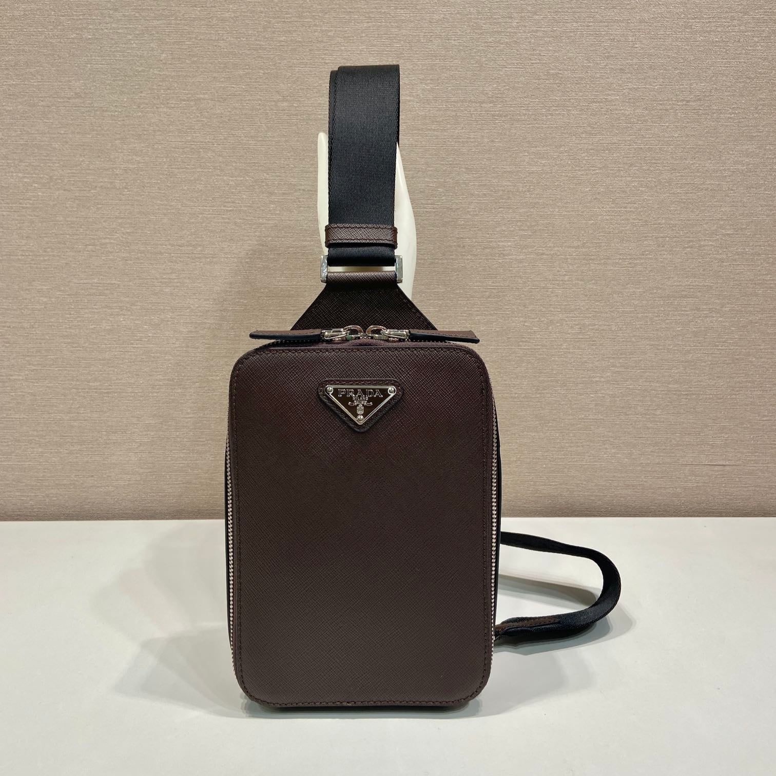 CHEST BAG 20 IN CHOCOLATE SAFFIANO LEATHER mysite