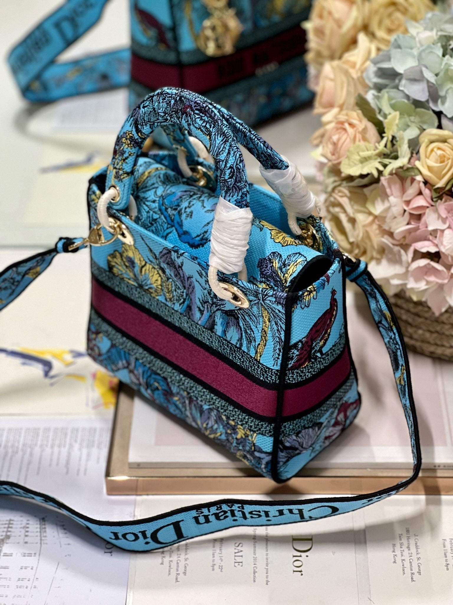 CD Elephant Blue 24 Lady Dior Bag Canvas 336679 mysite