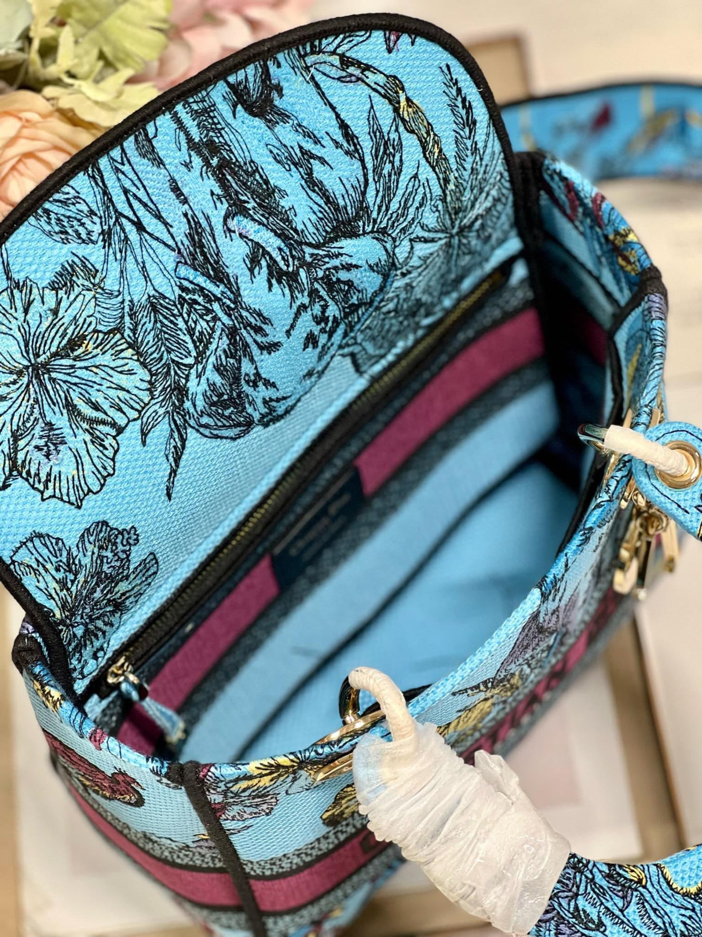 CD Elephant Blue 24 Lady Dior Bag Canvas 336679 mysite