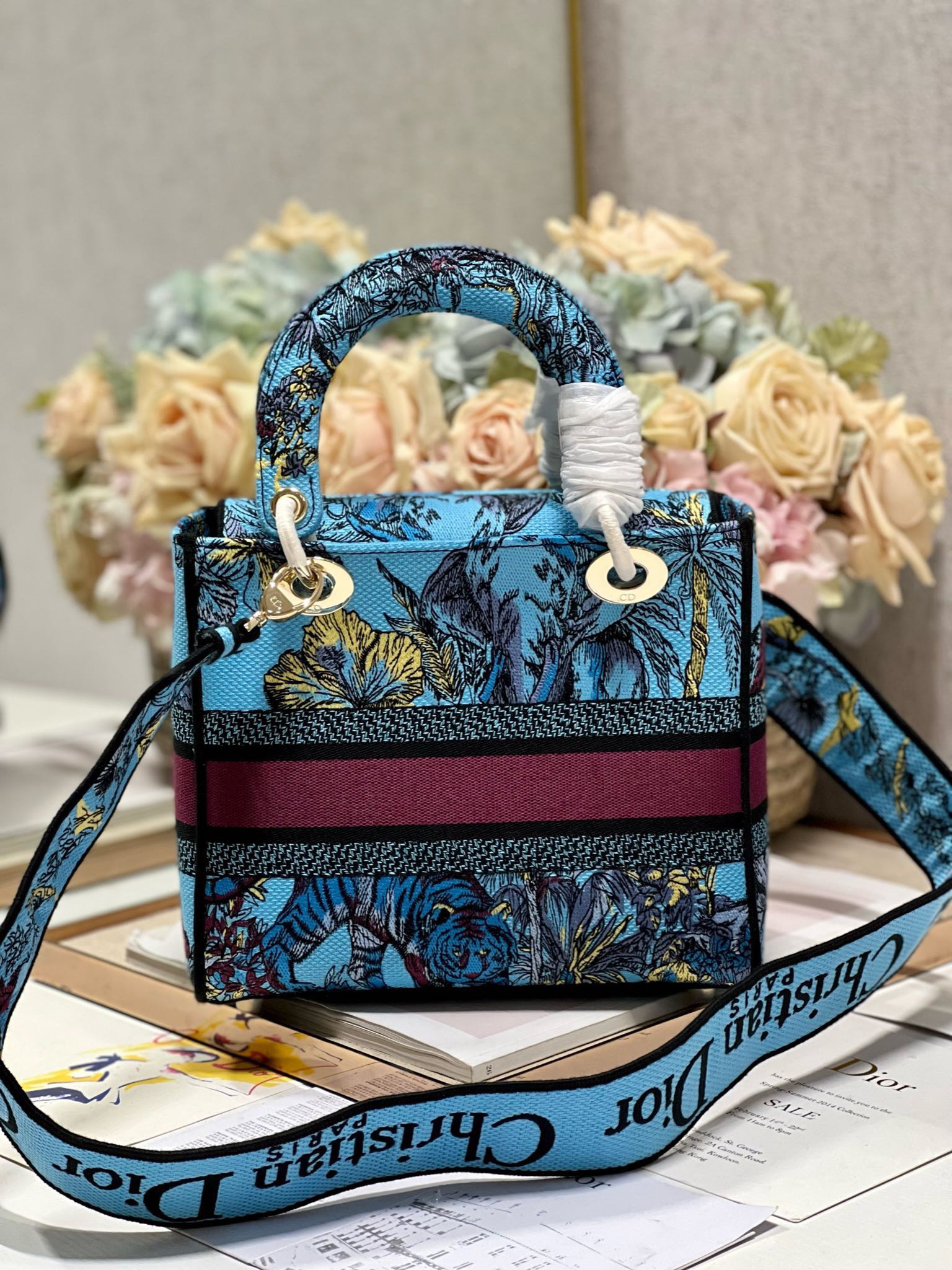CD Elephant Blue 24 Lady Dior Bag Canvas 336679 mysite