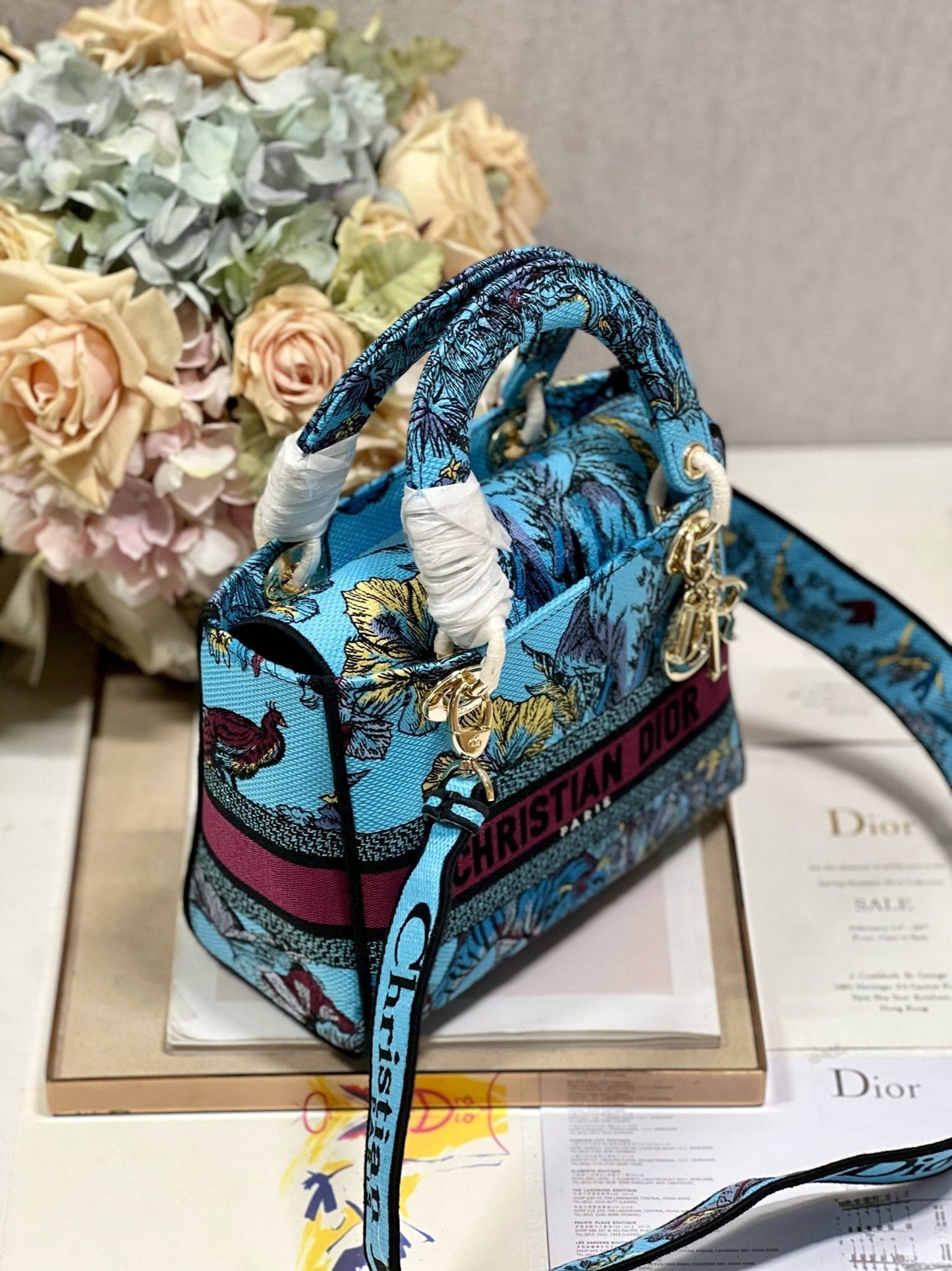 CD Elephant Blue 24 Lady Dior Bag Canvas 336679 mysite