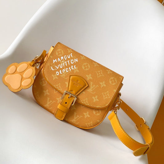 LV Montsouris Messenger 20cm Yellow Monogram Heritage Canvas & Cowhide GHW mysite