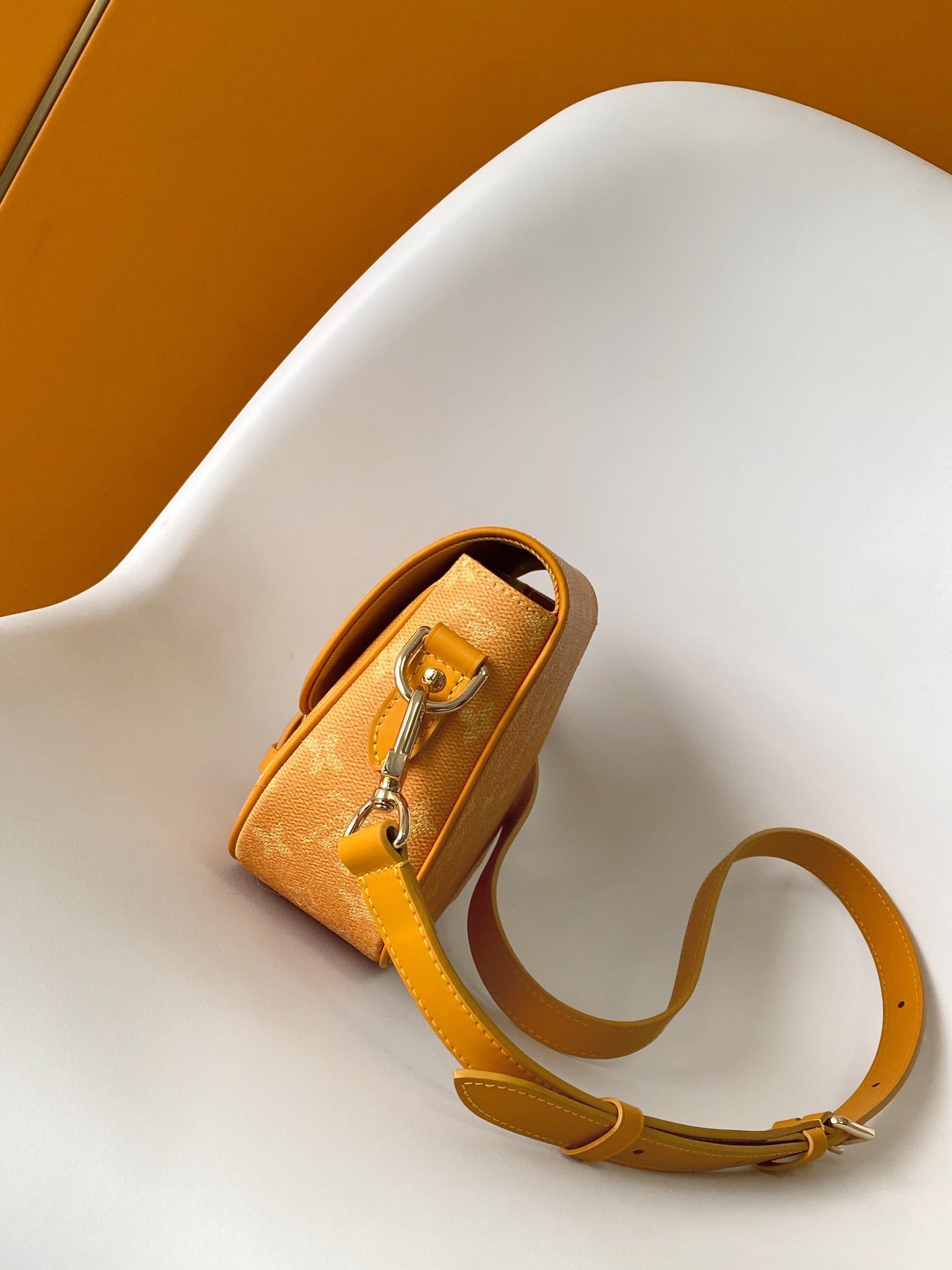 LV Montsouris Messenger 20cm Yellow Monogram Heritage Canvas & Cowhide GHW mysite