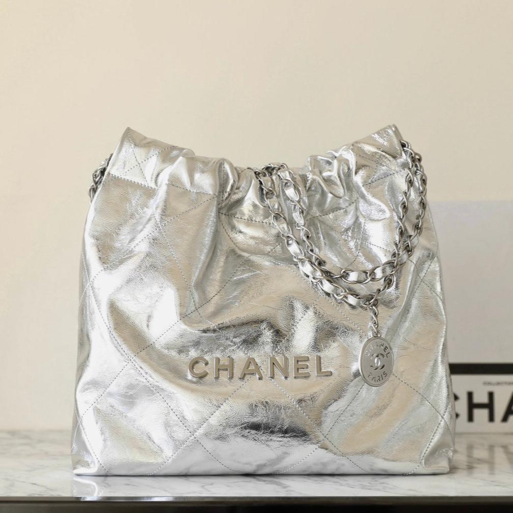 25C Hobo 22 Bag 35cm Silver Metalic Lambskin mysite