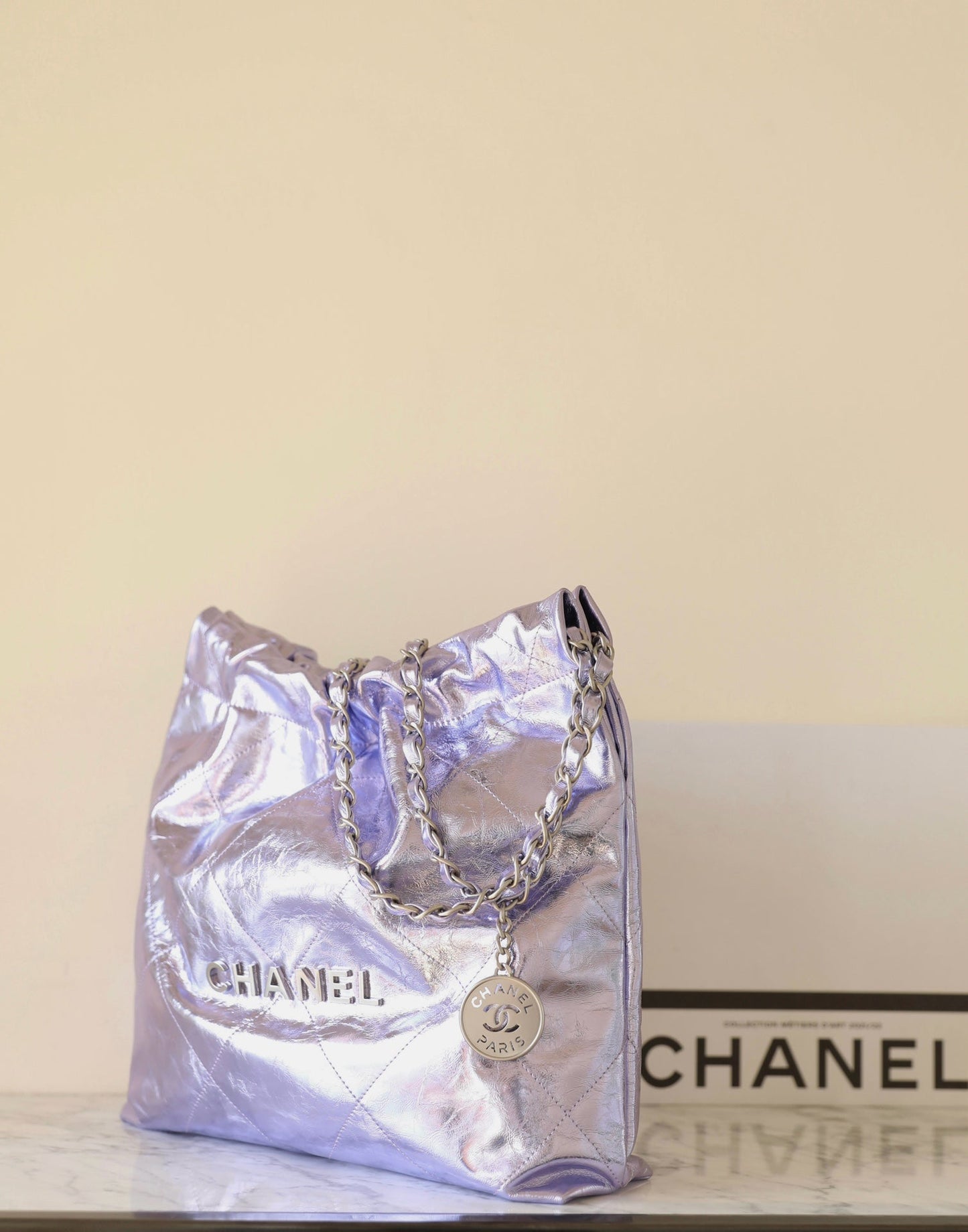 25C Hobo 22 Bag 35cm Violet Metalic Lambskin mysite