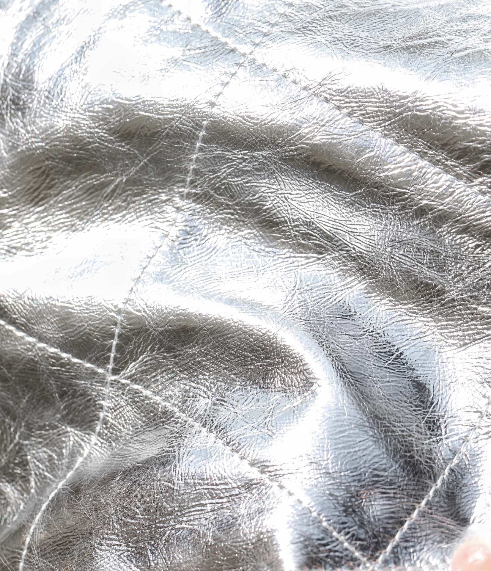 25C Hobo 22 Bag 19cm Silver Metalic Lambskin mysite